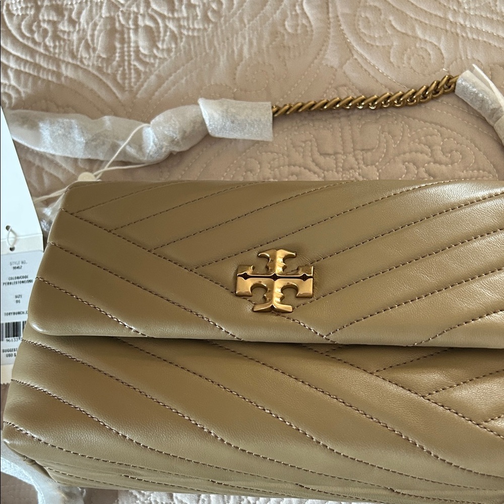 Tory Burch Gold Quilted Clutch